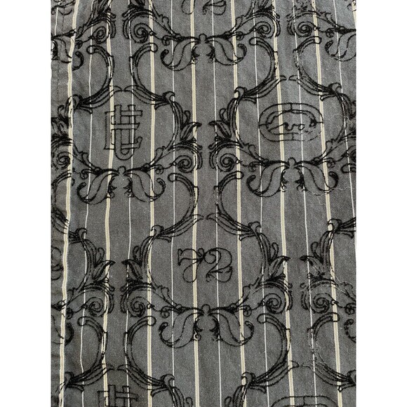 Ecko Unlimited Shirt Men's 2XL Black Emboss Design Long Sleeve Button Up Stripes - Picture 3 of 12